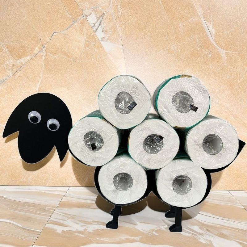 Sheep shaped iron tissue holder, household goods, bathroom decoration, toilet roll paper holder, interior decoration creativity
