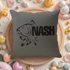 N-Nash Fishing Logo Cushion Cover Linen Organic Fabric Double-Sided Printing Breathable Pillow Case Sofa Home Decor Gift