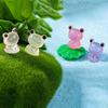 5Pcs Mini Harz leuchtende Frosch Micro Landschaft Ornamente Auto Dashboard Home Dekoration