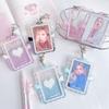 3 Inch Card Holder Colorful Angel Wings Clear Acrylic Card Sleeve with Keychain Display Kpop Photocard Holder Bag Pendant