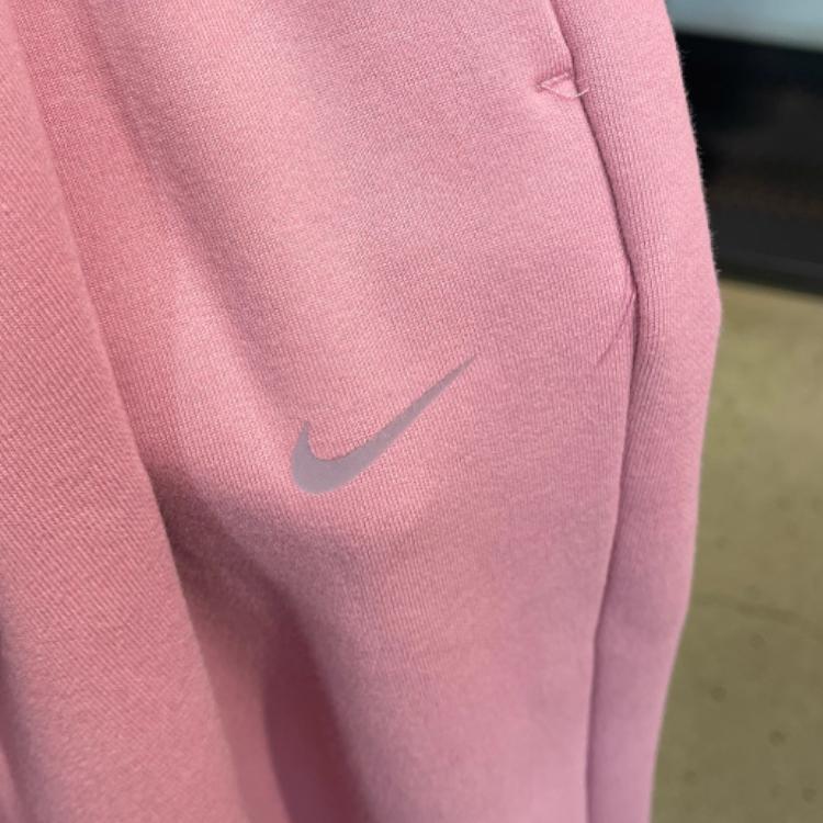 Nike Solid Color Comfortable Lace-Up Knitted Sports Pants Women Bottoms Pink FB5435-699