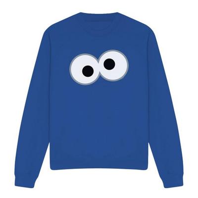 Sesame Street Unisex Adult Cookie Monster Eyes Sweatshirt