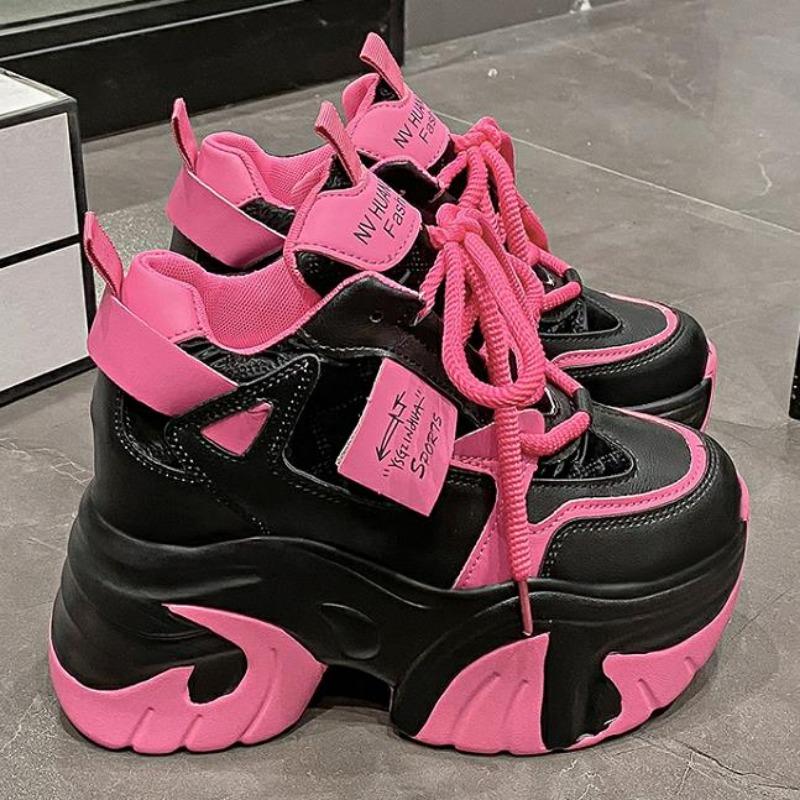 High Platform Sneakers Women 2025 Thick Sole Sports Ladies Trainers Vulcanized Shoes Woman Chunky Sneakers Zapatillas Mujer 10CM