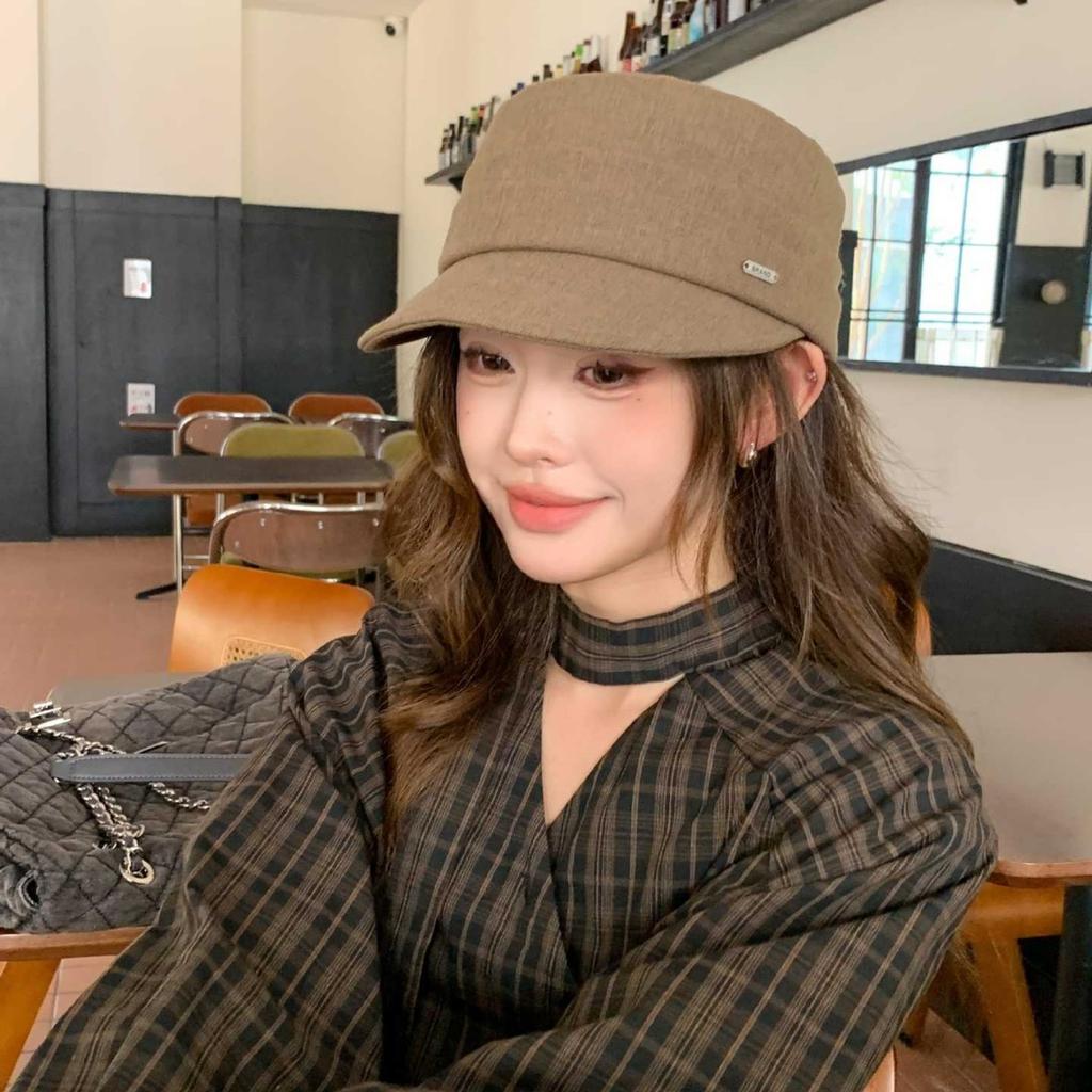 Pile hat children autumn and winter plain face small bag hat Internet celebrity black fashion versatile cold hat confinement hat