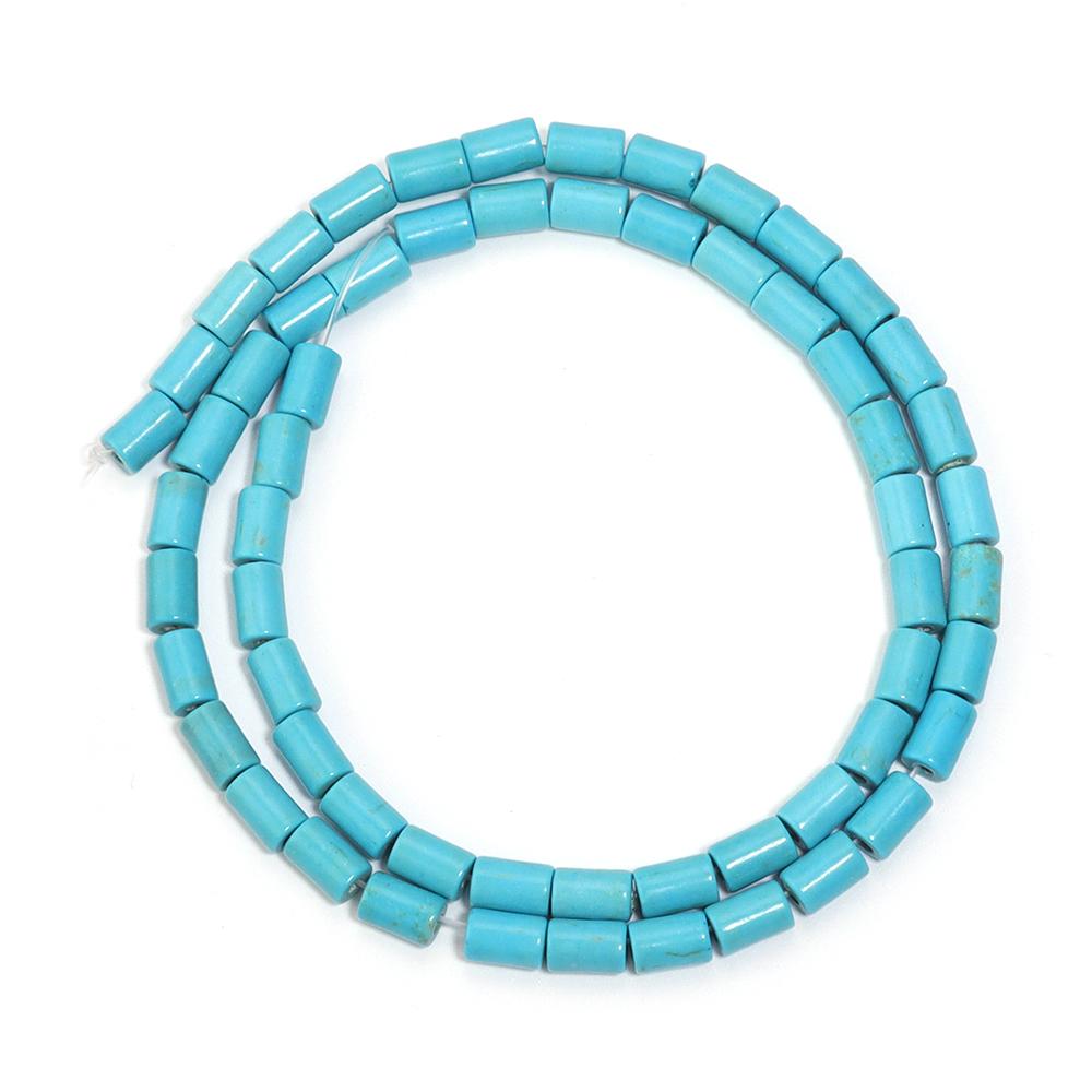 

Natural Turquoises Stone Beads Blue White Cylinder Tube Shape Loose Spacer Beads For Jewelry Making DIY Bracelets Accessories