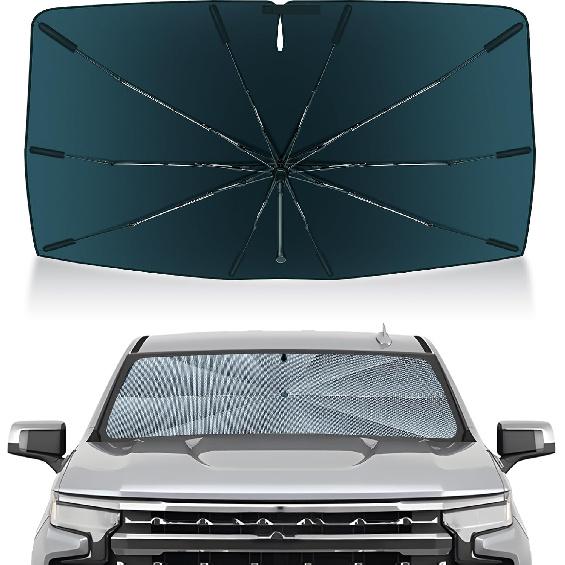 Autorder Windshield Sun Shade Umbrella For -2026 Chevrolet Silverado/GMC Sierra Accessories,Upgraded Ice Crystal Material,Easy Setup Umbrella