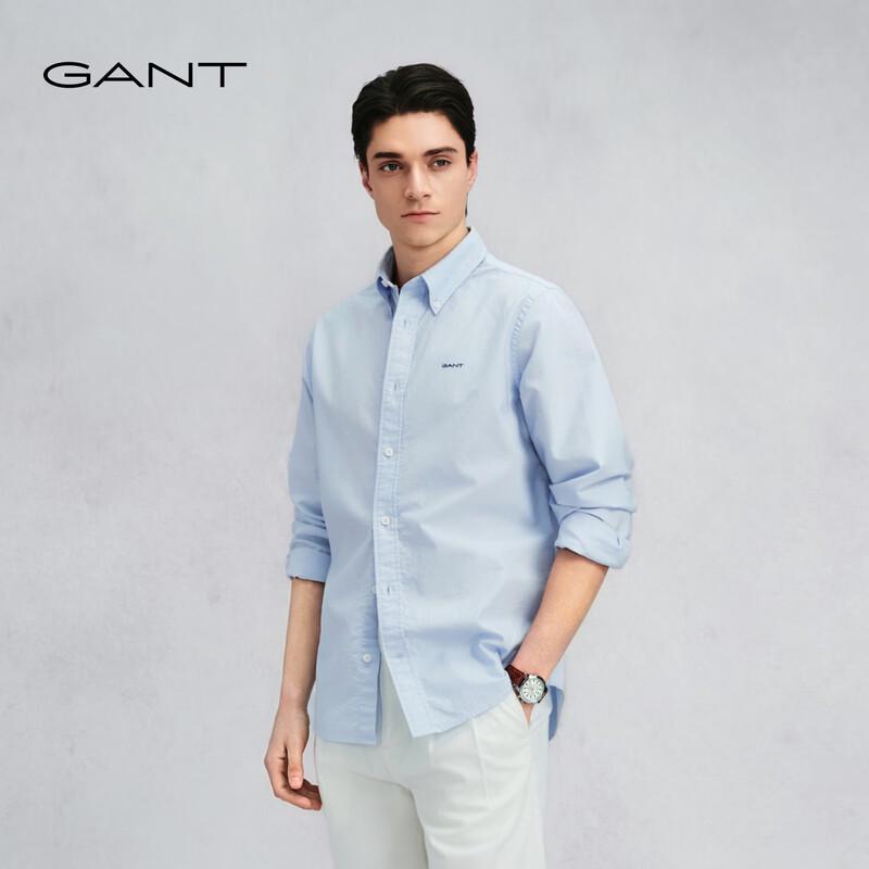 GANT Men's Solid Oxford Cotton Long Sleeve Shirt