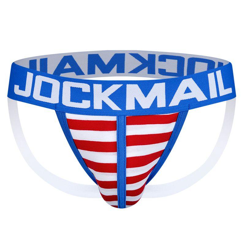 Jockstraps JOCKMAIL Fashion Stripe Men's Thong Sexy Low Waist T-Back Briefs Sport G-string Underpans Daily Casual Men's Bikini Underwear
