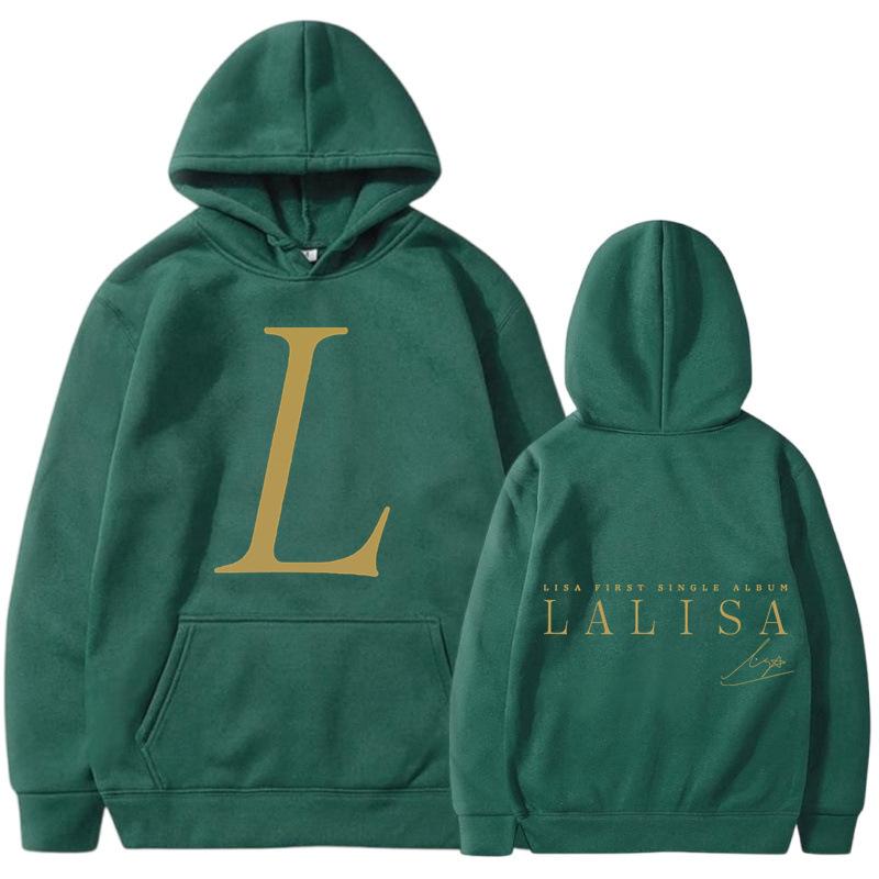 LISA SOLO Debut Album LALISA Surrounding the Same Hoodie Spring Autumn and Winter Kpop Pullover Casual Sweater