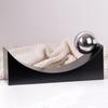 Geometric Arc and Spherical Ornaments Black Base Alloy Gold Spherical Decoration Accessories Modern Art Aesthetic Decoration