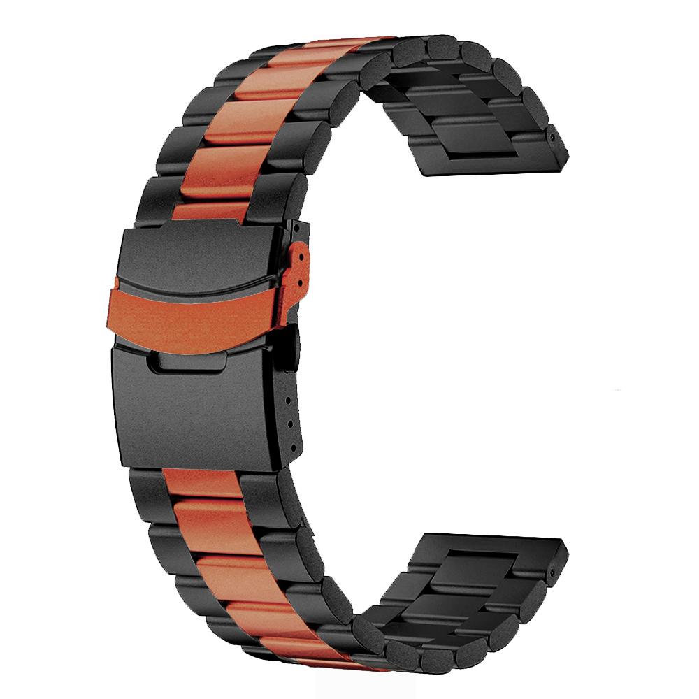 Black Orange Stainless Steel Band for Huawei Watch 4 4 Pro Ultimate Luxury Metal 22mm Strap for Huawei Watch GT 3 GT 4 GT 5 Pro