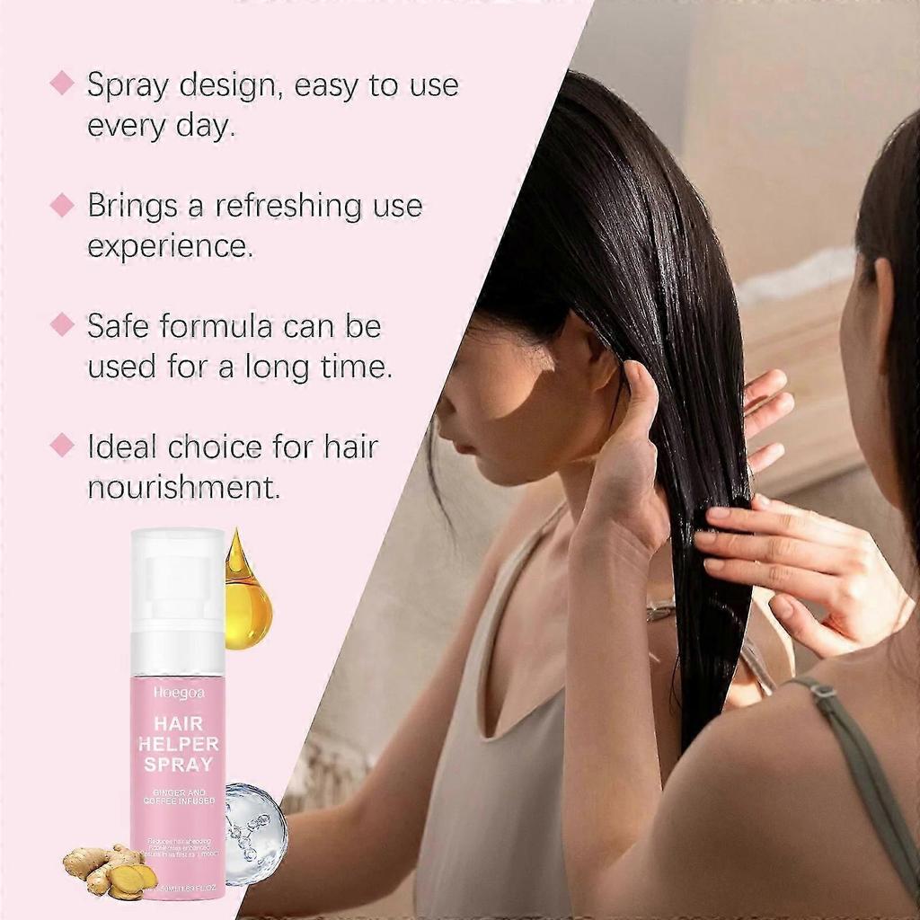 Spray per Capelli Nutriente allo Zenzero e Caffè per Idratazione Profonda, Rinforzo e Promozione della Crescita dei Capelli Uso Quotidiano Facile per Tutti i Tipi di Capelli