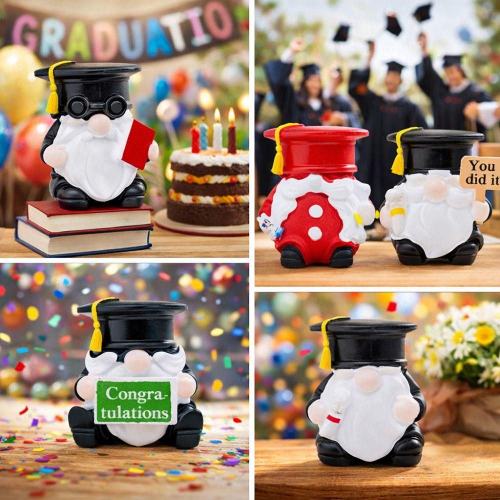 5 Pieces Resin Miniature Gnome Figurine Cute Small Dwarf Statue Home Decoration