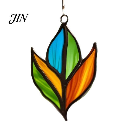Lightweight Outdoor Decor Acrylic Leaf Hanging Pendant, Waterproof Sunproof Window Hanging, Decorative Four-leaf Clover Pendant Ornament with Colorful