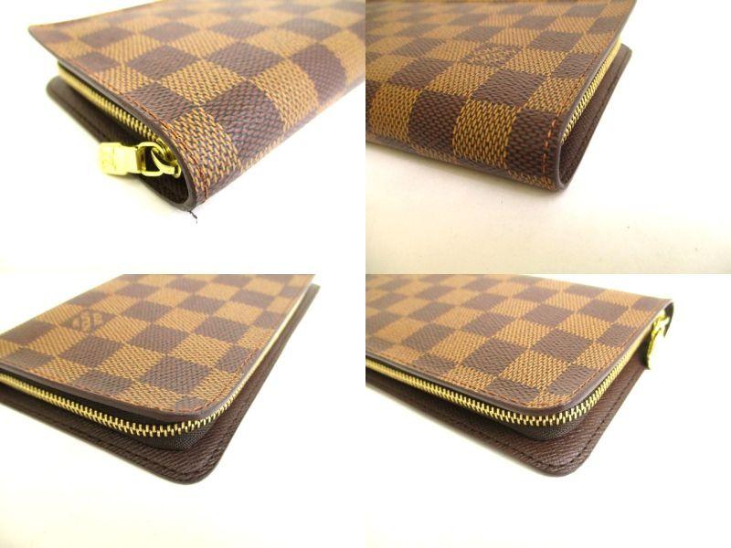 Authentic LOUIS VUITTON Damier Leather Round Zip Wallet Porto Monnaie Zip #9803  Open Box