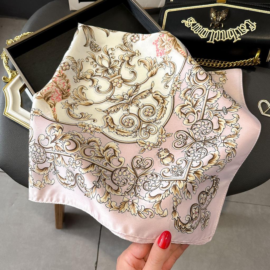 Fashion Square Scarves Women Shawl Floral Silk Silk Imitation Satin Foulard Scarf Female Bandana 70*70cm Shawls for Ladies