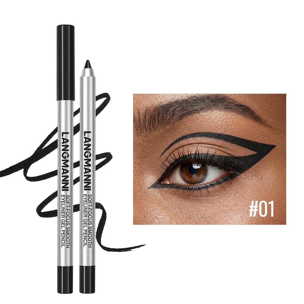 3Pcs Sharpenable Gel Eyeliner Pencil Smooth Matte Shimmer Smudgeproof Waterproof Eye Liner