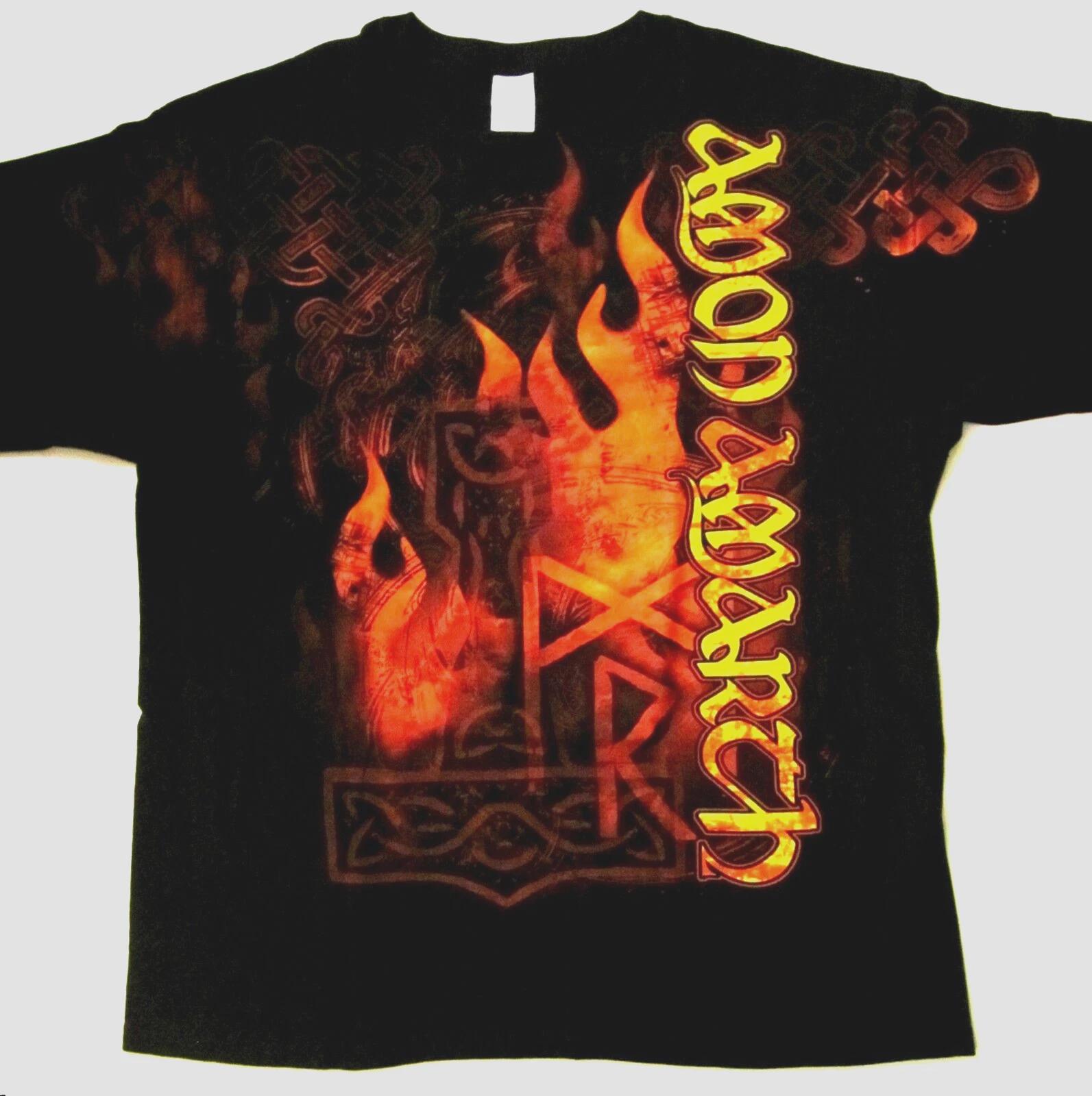 AMON AMARTH cd lgo RUNES OF FIRE All Over Official SHIRT LAST SMALL New OOP XL