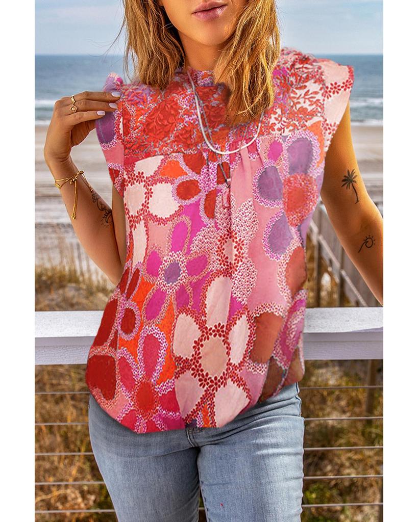 Azura Exchange Tanktop mit Blumenmuster, Stickereien und Rüschenbesatz