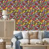 Wallpaper Small Flowers Red and Yellow for Living Room and Bedroom 50x1000
