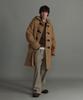 Montgomery Classic Herringbone Duffle Coat With Horn - Camel