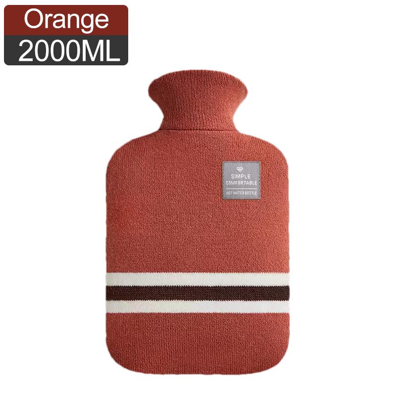 

1/2L Hot Water Bottle with Knitted Cover Large Capacity Hot Water Bag for Female Warm Belly Hands Inject Water Hot Water Bag