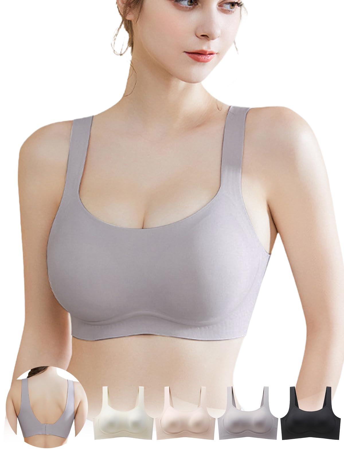 

Seamless Smaller Night Daytime Bra Soft High Side Beautiful This bra makes your breasts appear corrects sagging provides is and feel It features a серый