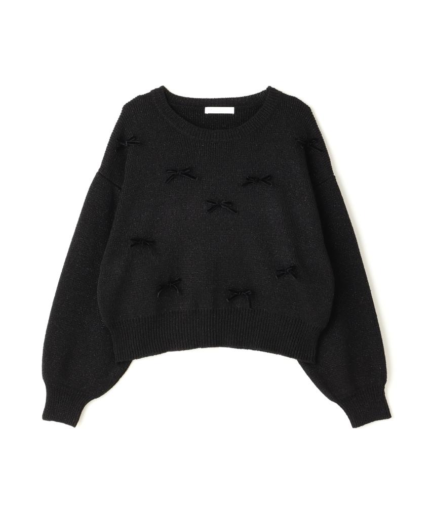 Proportion Body Dressing Ribbon Knit Pullover Black x Black Women's Sweater,