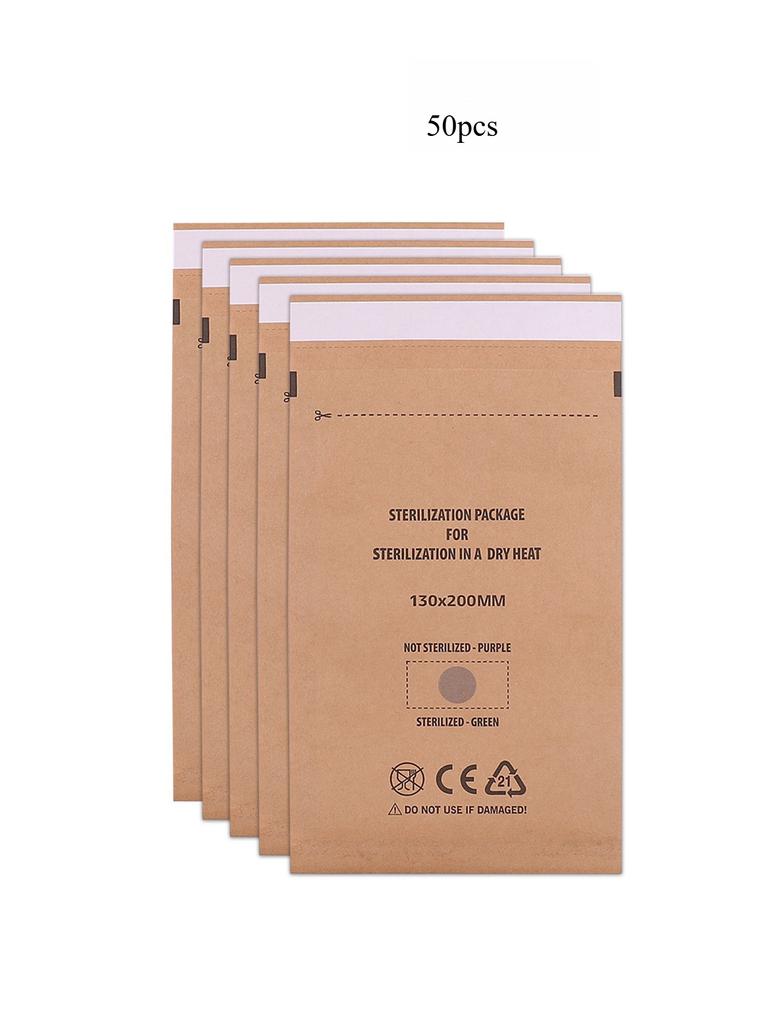 Disposable Kraft Ziplock Bag Sterilization Bag High Temperature Dry Heat Manicure Sterilization Bag Ziplock Sterilization Bag