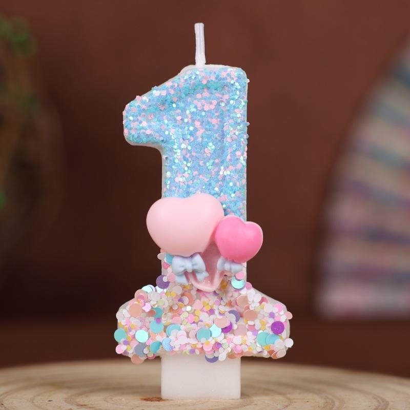Creative Balloon Numbers Birthday Candles Cake Decoration Party Holiday One Year Old Handmade Candles 0-9