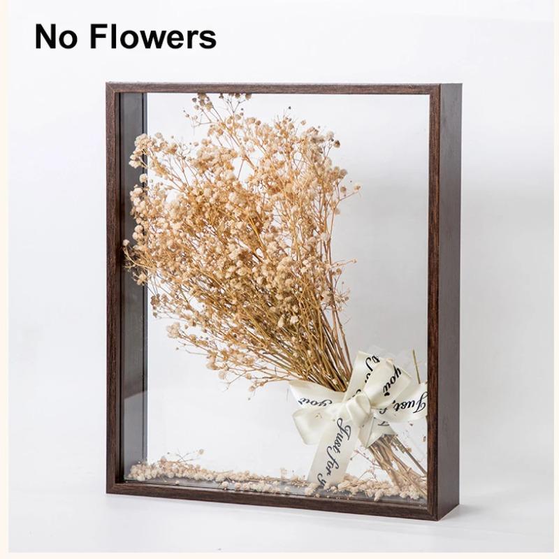 Cornici Profonde Trasparenti a Scatola Cornici Esposizione Bouquet Custodia Fiori Profonda Per Artigianato Foto 3D Souvenir Ricordo Tavolo Legno