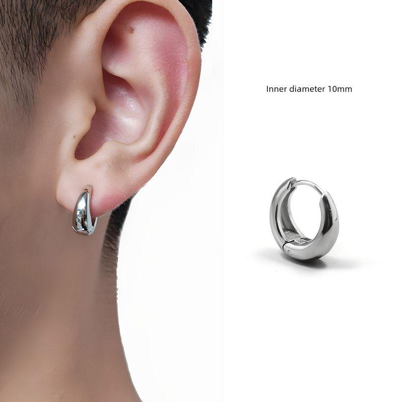2025 European and American Fashion Men's Earrings Niche Design Light Luxury High-End Earrings for Women Trendy Round Ear Hoops Ear Rings