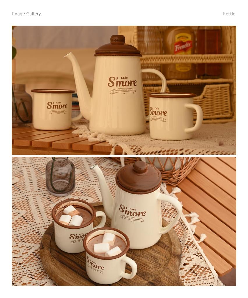 S'more café enamel tableware kettle (Cafe S'more Kettle)
