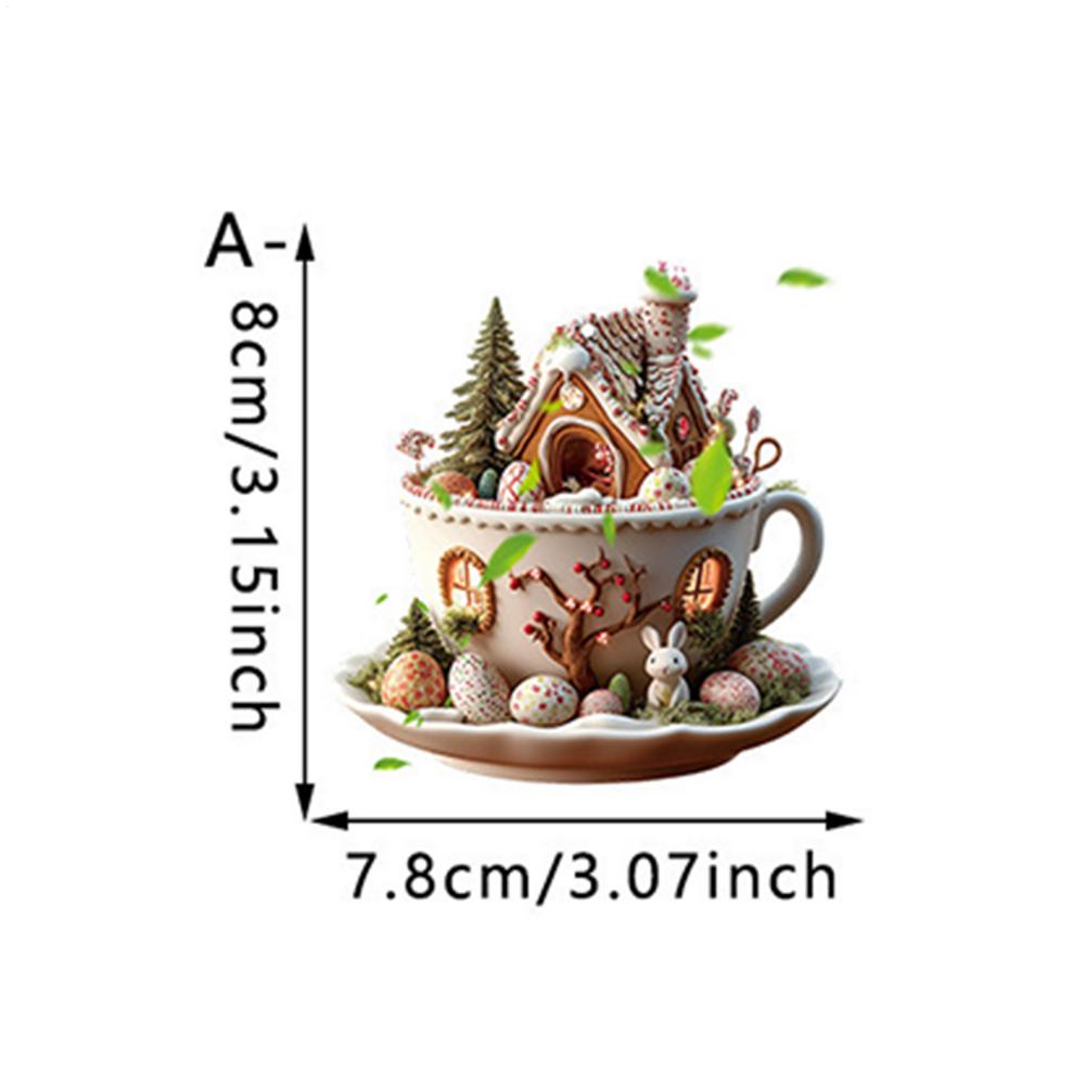 

Пасхальные украшения для елки Пасхальное яйцо Кролик Дом Кофейная чашка Украшение Сезонный декор Брелок для рюкзака Праздничные вечеринки Подвесной