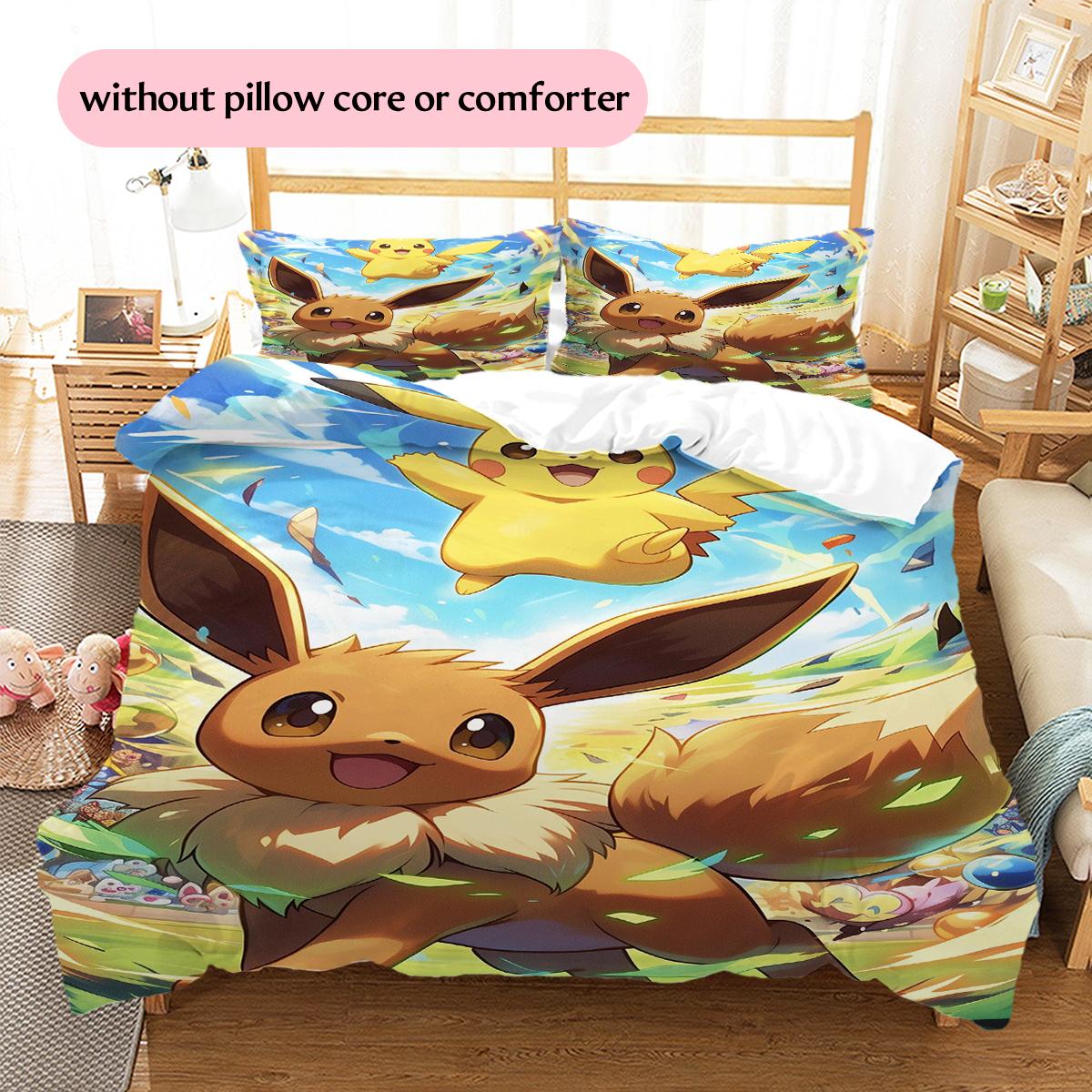 Pokémon Eevee raksta gultasveļa Mājas dekorēšana