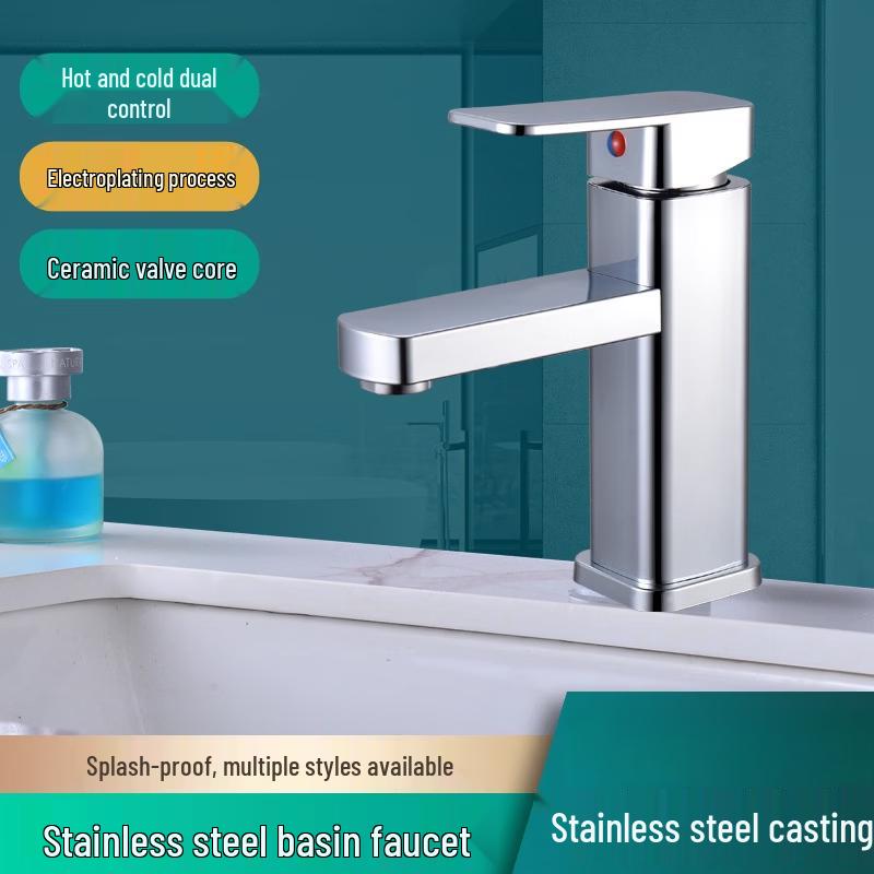 Zhuchuang Jingpin Matte Black Square Single-Hole Basin Mixer Faucet