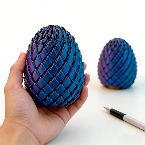 3D Printed Twisting Egg Toy Stress Relief Spiral Egg Toy Articulated Rotating Egg Fidget Spinner Desk Toy Easter Basket Stuffers Party Favors