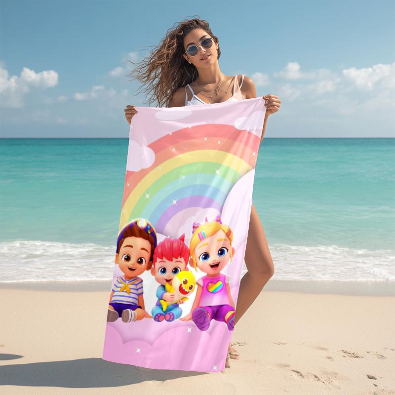 1Pc Baby Shark Family Adventure Beach Towel Microfiber Beach Towel Thin Absorbent For Beach Swimming Yoga Bath Sports 0917306