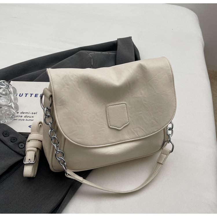 IELGY Retro Messenger Bag High-End Feel Large-Capacity Trendy Simple All-Ma
