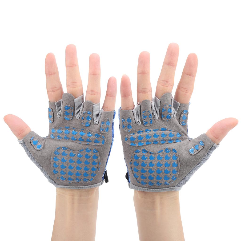 NonSlip Blue Half Finger Cycling Children S Gloves Fitness Riding Protective Equipment(XXS )