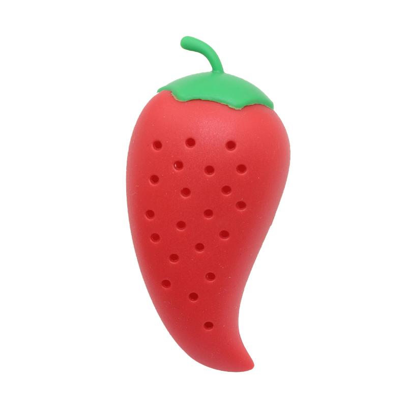 Creative Chili Shaped Silicone Spice Filter Practical Kitchen Tool for Stewing Soup and Cooking