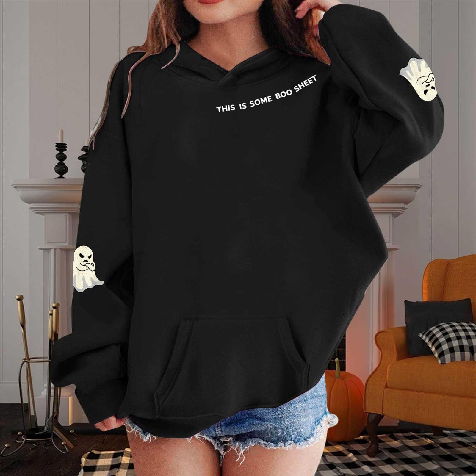 

Детские свободные толстовки с длинным рукавом, блузки, повседневные модные однотонные пуловеры с капюшоном, толстовки с карманом 110 чёрный