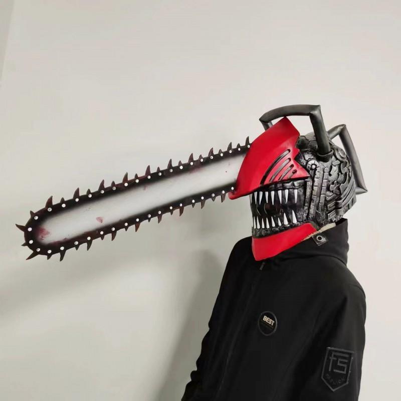 Halloween Chainsaw Man Mask Cosplay Costume Horror Party