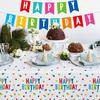 3PCS 54x108in Waterproof Plastic Tablecloth - Happy Birthday Decorations Set | Polka Dot Design Birthday Party Supplies with "Happy Birthday" Print