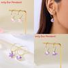 Summer Shell Pearl Drop Earrings For Women With Alloy And French Asymmetric Design