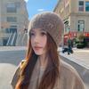 Knitted Hat Women's Autumn and Winter Elegant Stacking Wool Hat Cute Butterfly Ear Protector Headhat