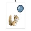 Canvas Painting Cute Raccoon Squirrel Penguin Balloon Nordic Wall Art Posters And Prints Nursery Wall Pictures Kids Room Decor