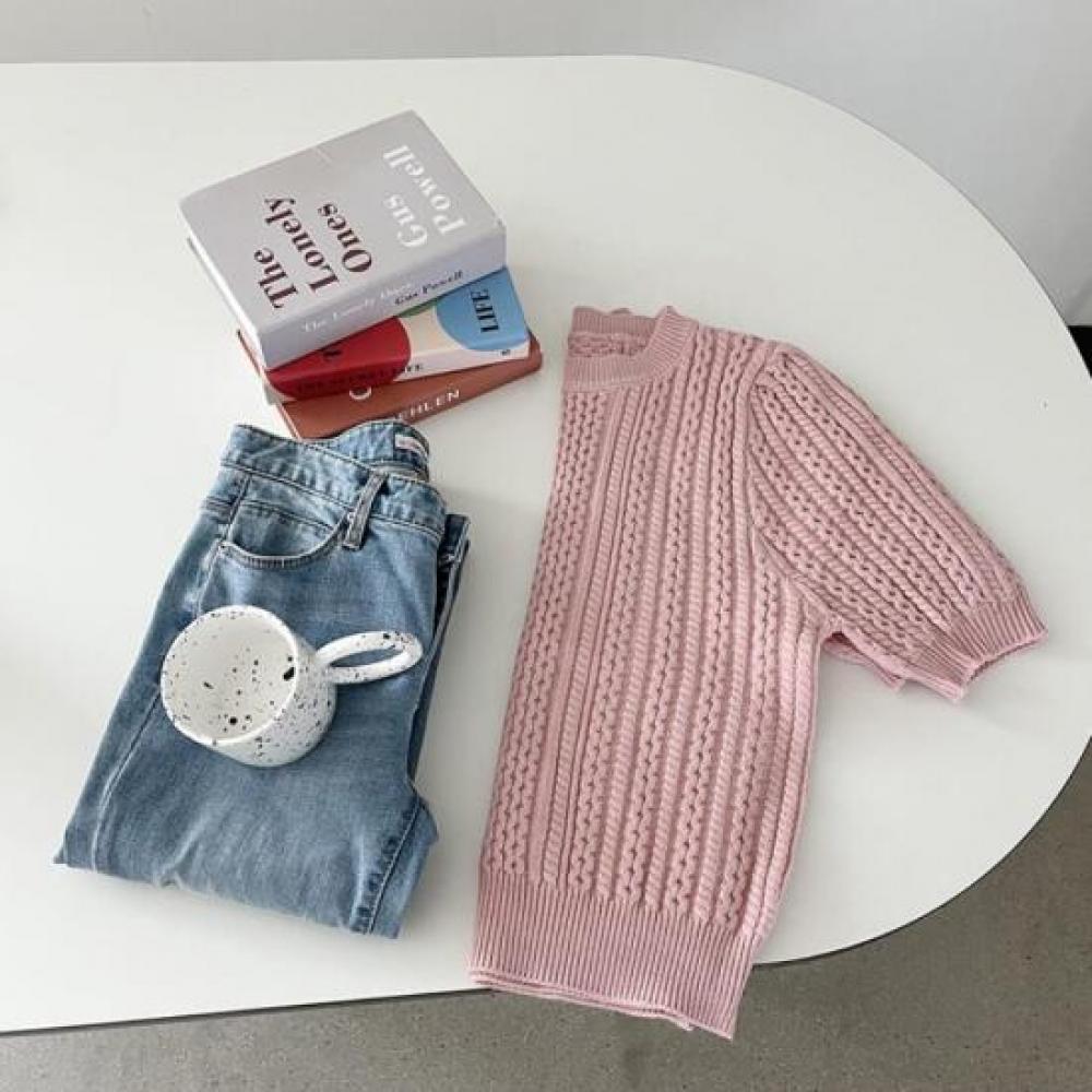 New ArrivalS Open Run Balloon Crewneck Short Sweater Women S