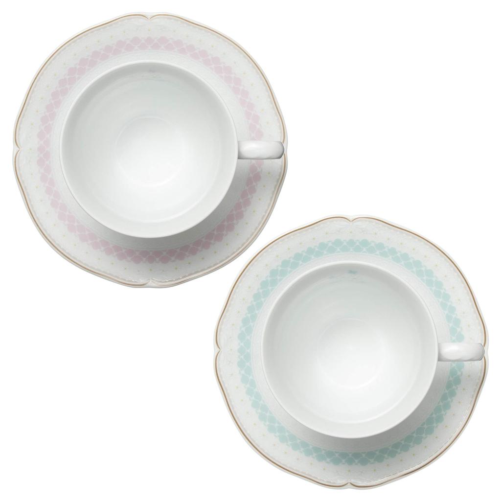 Noritake Coffee Cup & Saucer (Color-Changing Pair Set) 215cc Daisy Bell Microwave-Safe, Pink and Blue Fine Porcelain, P9588A/1705-01
