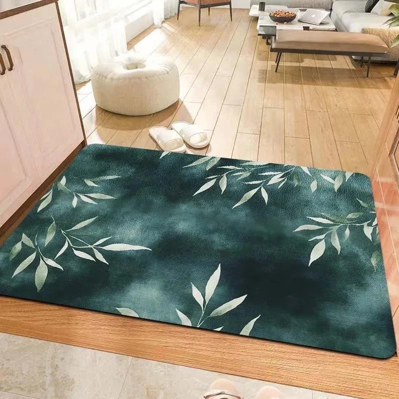 1PC Flower and Bird Pattern Door Mats Kitchen Rugs Non-Slip Pop Design Bedroom Rugs Bath Mat Carpet for Home Sink Laundry Decor